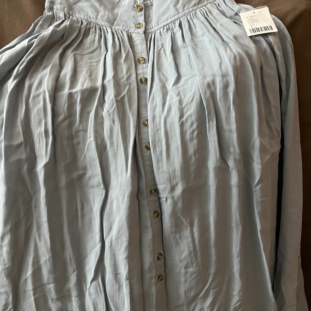 Urban Outfitters Button Down Skirt, Size XS, Blue/Gray